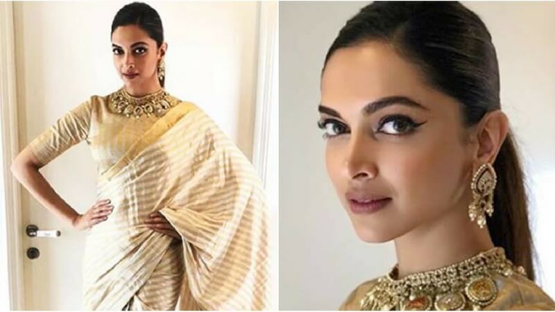 Deepika Padukone in a Raw Mango Saree