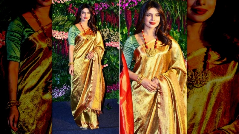 Priyanka Gold Saree 