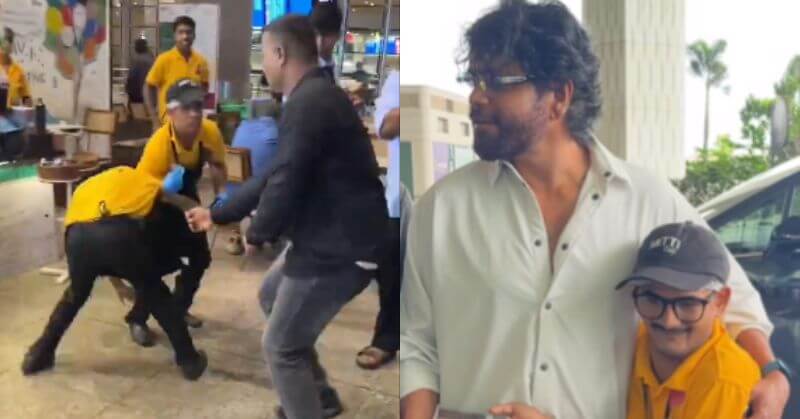 Nagarjuna Hugs Differently Abled Fan Pushed By Bodyguard